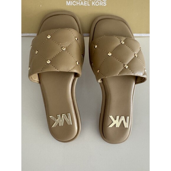 Michael Michael Kors Women's Sandals & Flip Flops Hayworth Slide Camel size 6M - Picture 6 of 13